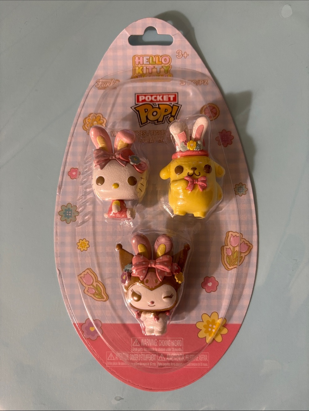 Funko Pocket Pop! Bunny Trio Packaging - Pink, White, Yellow, Brown